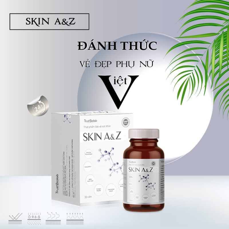 VIÊN UỐNG TRẺ HÓA, ĐẸP DA, MỜ NÁM SẠM TÀN NHANG, HỖ TRỢ CHỐNG NẮNG NỘI SINH SKIN A&Z - Đánh thức vẻ đẹp phụ nữ Việt